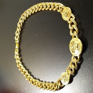 WOMEN'S VERSACE GOLD MOTIF CHOKER NECKLACE MADUSA LOGO